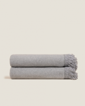 Плед "Frati SOFT BAMBOO GRIGIO PERLA" с тесьмой Matisse серый однотонный 160*200