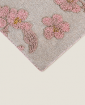 Плед "Frati MAGNOLIA BEIGE" бежевый с розовым 150*190